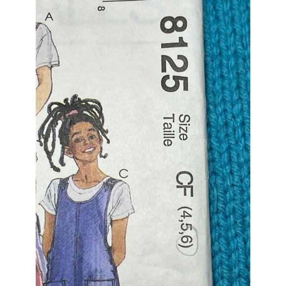 McCalls 8125 Sewing pattern girls overalls jumper size 4 5 6 - Picture 2 of 6
